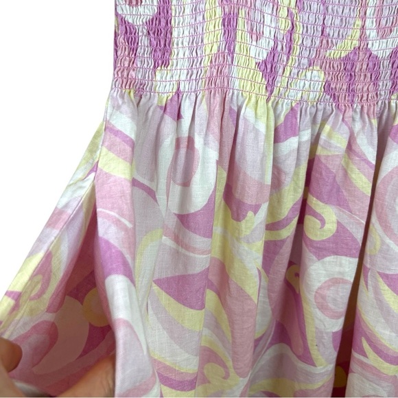 Hill House - ‘Elizabeth Nap’ Mini Linen Dress ‘Candy Kaleidoscope’, Pink X-Small - Picture 14 of 17